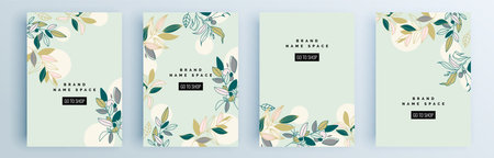 Modern abstract covers set, minimal covers design. Colorful geometric background, vector illustration.のイラスト素材