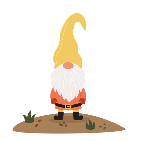 Little gnome in a yellow capのイラスト素材