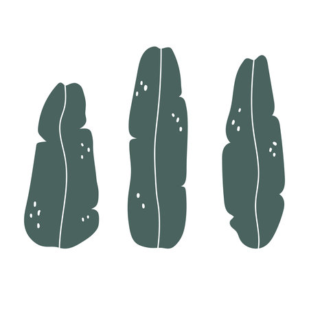 Tropical isolated green playful palm leaves. Modern abstract vector illustrationのイラスト素材