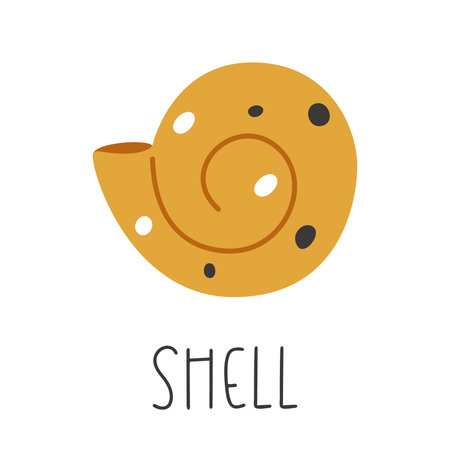 Underwater sea brown shell. Vector illustration of aqua decor for aquariumのイラスト素材