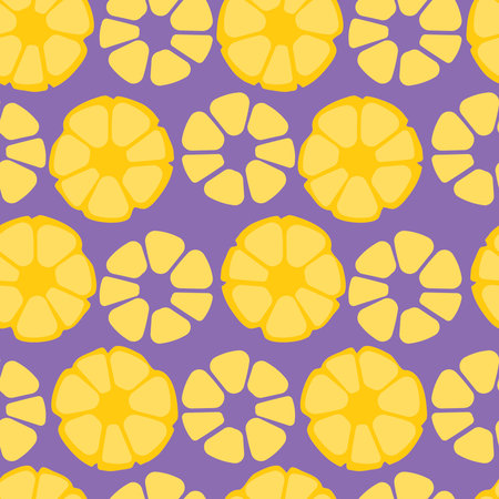 Vector seamless pattern with pineapple. For design packaging, textile, background, design postcards and posters. Design of fruit shops, vegetarian cafes, menus, fresh fruits, dishes, recipes in flat style.のイラスト素材