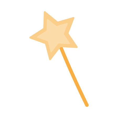 Vector clipart magic wand with a star on the end in flat style. Vector sticker for magicians.のイラスト素材