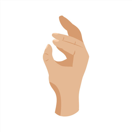 Hand in the style of a flat gesture okay. Connecting fingers into a ring. Approval, realistic hand on white background vector isolatedのイラスト素材