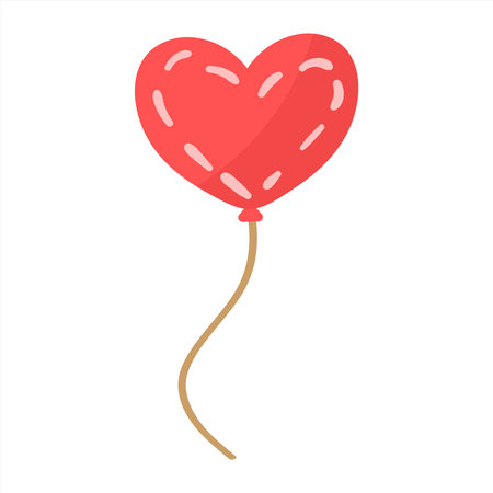 Balloon heart shape pink in flat style. Vector style flatのイラスト素材