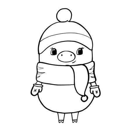 Vector illustration of cute pig cartoon isolated on white backgroundのイラスト素材