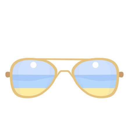 Sunglasses with sea reflection Vector illustration in cartoon styleのイラスト素材