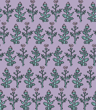 Stylized flowers on purple backgroundの写真素材