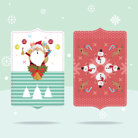 Christmas greeting card vectorのイラスト素材