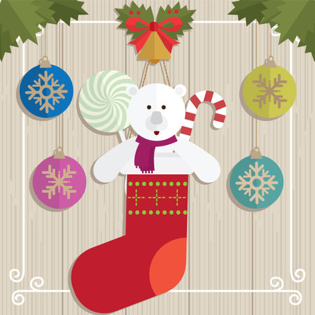 teddy bear gift Christmas vectorのイラスト素材