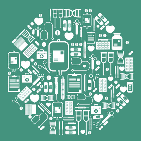 Medical equipment icons set vectorのイラスト素材