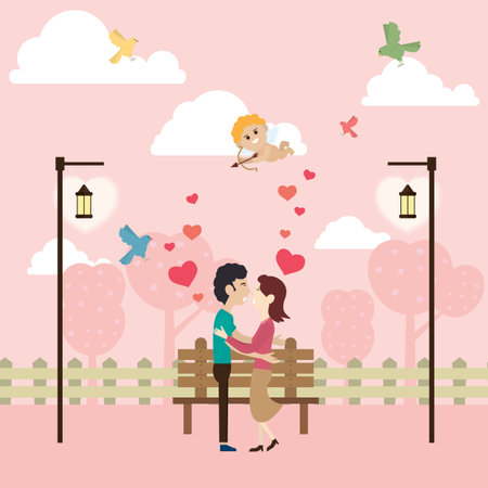 Happy Valentine Day design background Vector Illustrationのイラスト素材