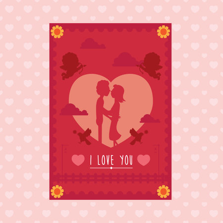 Happy Valentine Day design background Vector Illustrationのイラスト素材