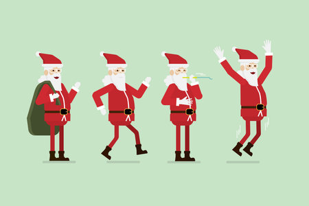 Group of Christmas santa claus vectorのイラスト素材