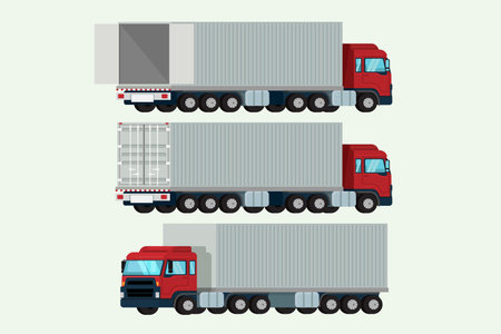 Trucks container delivery shipping cargo.  illustration vectorのイラスト素材