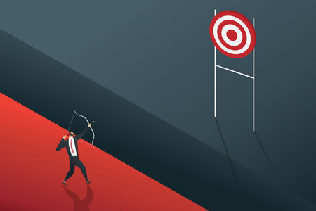 Businessman standing searching for opportunities goal. illustration Vectorのイラスト素材