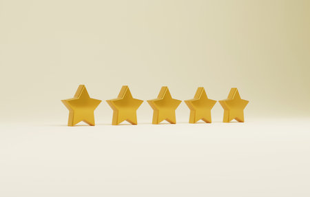 Five star gradient gold star quality ranking icon. Rating customer satisfaction service quality...
