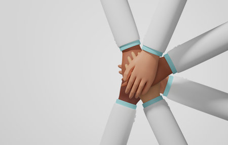 Group doctors hands working together as medical team cooperation mutual support for goal of...