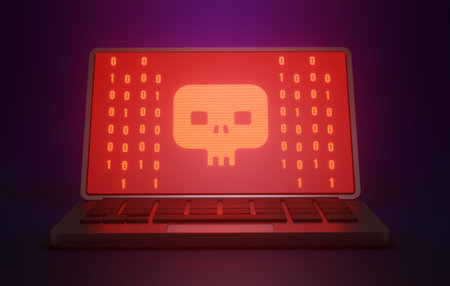 Depiction of a cunning cyber thief as they scam users online. Explore the world of internet crime and cybersecurity. 3D render illustration.の写真素材