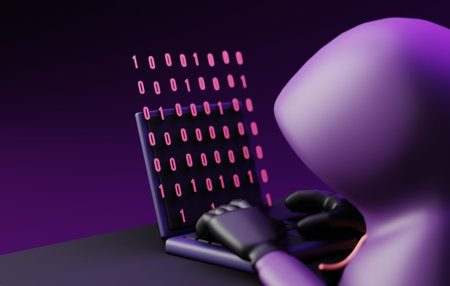 Depiction of a cunning cyber thief as they scam users online. Explore the world of internet crime...