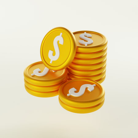 Gold dollar coins elevate your designs with its. Representation of wealth, this icon is perfect for...