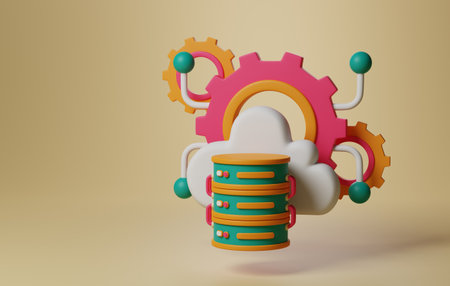 Cloud icon, symbolizing cloud storage technology. Perfect for illustrating essence of secure data hosting and cloud computing solutions. 3D render Illustrationの写真素材