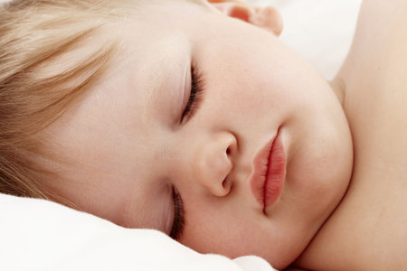 Baby sleeping closeupの写真素材