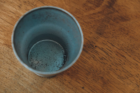 High angle view of the ground coffee cup,Alternative ways of brewing coffeeの写真素材