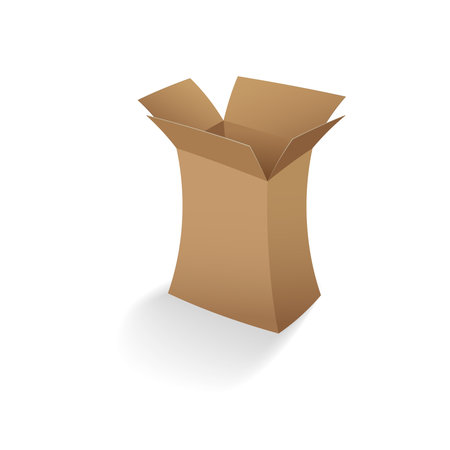 open empty cardboard box vector illustrationのイラスト素材