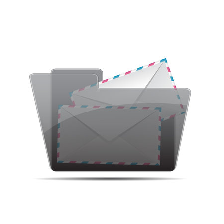 Folder with envelopes vector illustrationのイラスト素材