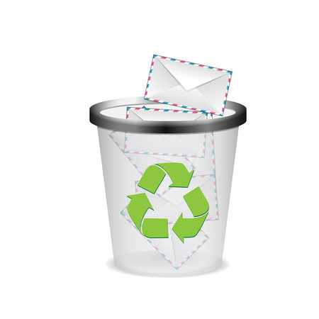 envelopes in the trash vector ilustrationのイラスト素材