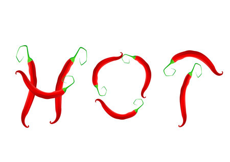 Red hot chili pepper isolated on white のイラスト素材