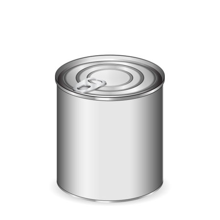Tin can isolated on whiteのイラスト素材