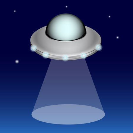 Ufo at nightのイラスト素材