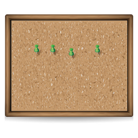 Blank cork board with thumbtacks illustrationのイラスト素材