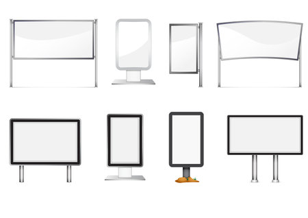 Set of isolated Blank billboardsのイラスト素材