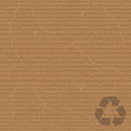 sheet of cardboard with recycling signのイラスト素材