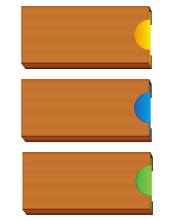 cardboard paper bannerのイラスト素材