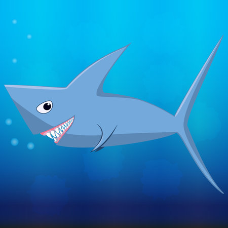 Shark in the blue seaのイラスト素材