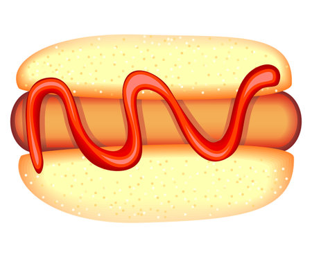 hot dog isolated on white backgroundのイラスト素材