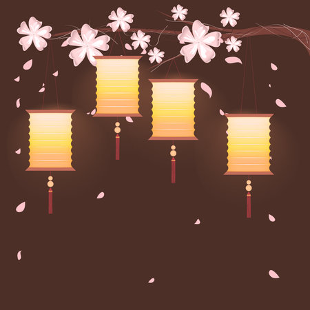 Chinese Lantern Backgroundのイラスト素材