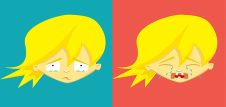 Girl emotion setのイラスト素材
