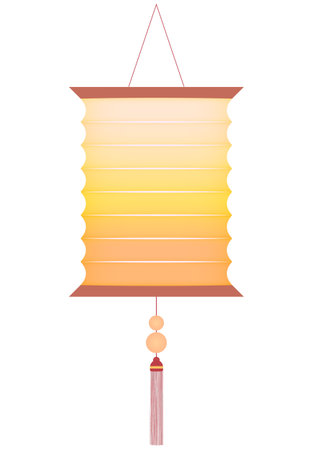 Traditional and decorative Chinese lantern isolated on whiteのイラスト素材
