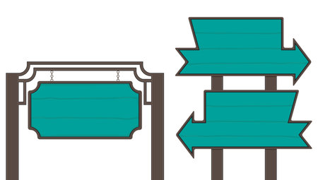 Wooden Sign-board setのイラスト素材