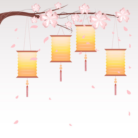 Chinese Lantern Backgroundのイラスト素材