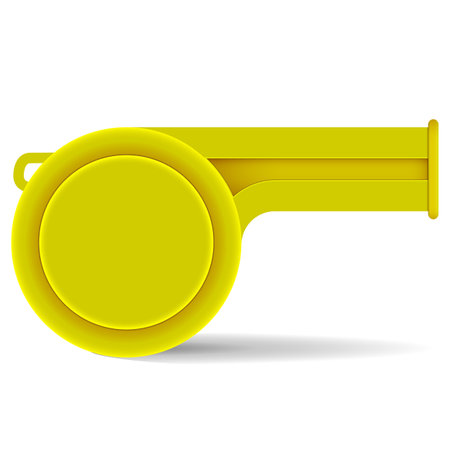 yellow whistle on a white backgroundのイラスト素材