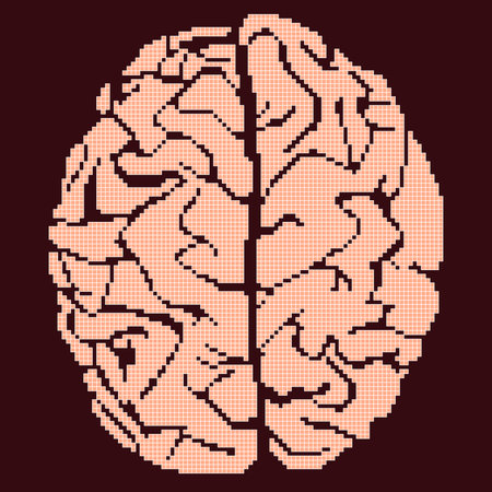 brain pixel artのイラスト素材