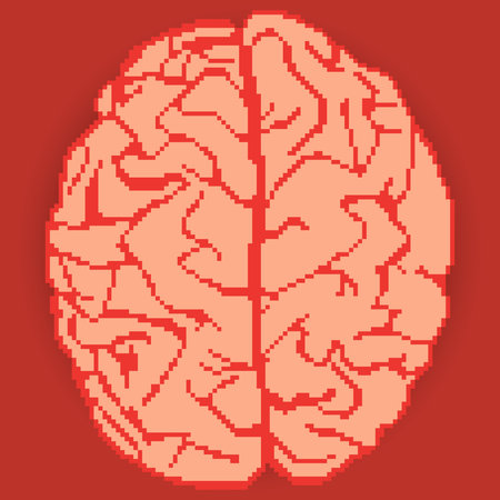 brain pixel artのイラスト素材