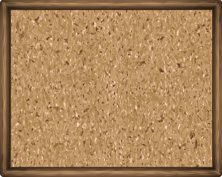 cork board texture in a wooden frame. close up. vector illustrationのイラスト素材