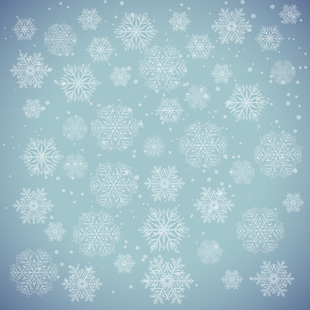 White snowflakes on blue. Winter backgroundのイラスト素材
