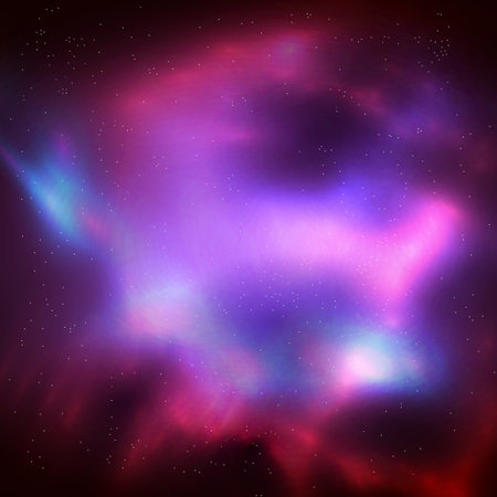Cosmic Galaxy Background with nebula, stardust and bright shining stars. vector abstract illutration.のイラスト素材
